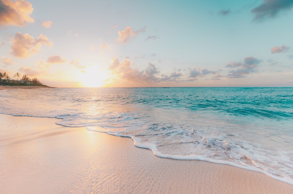 Photo of headstones/beach scene
